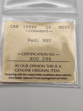Canada One Cent 1999 MS-65 ICCS-NBU