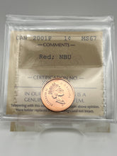 Canada One Cent 2001p MS-67 ICCS-NBU