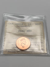 Canada One Cent 2001p MS-67 ICCS-NBU