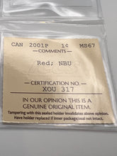 Canada One Cent 2001p MS-67 ICCS-NBU