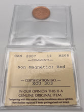 Canada One Cent 2007 MS-66 ICCS-Non Magnetic