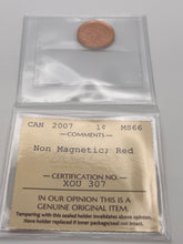 Canada One Cent 2007 MS-66 ICCS-Non Magnetic