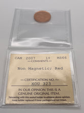 Canada One Cent 2007 MS-66 ICCS-Non Magnetic
