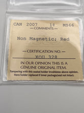 Canada One Cent 2007 MS-66 ICCS-Non Magnetic