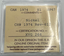 Canada One Dollar 1974 SP-67 ICCS-Rev-612