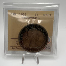 Canada Silver One Dollar 1953 MS-63 ICCS-NSF