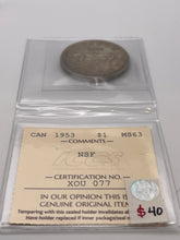 Canada Silver One Dollar 1953 MS-63 ICCS-NSF