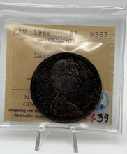 Canada Silver One Dollar 1966 MS-63 ICCS-Large beads