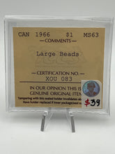 Canada Silver One Dollar 1966 MS-63 ICCS-Large beads