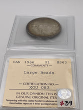 Canada Silver One Dollar 1966 MS-63 ICCS-Large beads