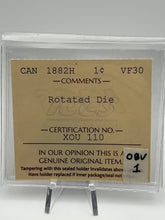 CANADA ONE CENT 1882 ICCS VF-30 Rotated Die OBV1