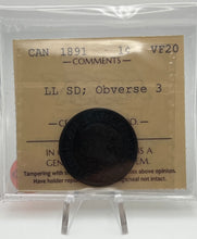 CANADA ONE CENT 1891 ICCS VF-20 LL SD-OBVERSE 3