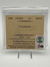 CANADA SILVER FIVE CENT 1890H ICCS EF-40 Cleaned