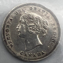 CANADA SILVER FIVE CENT 1890H ICCS EF-40 Cleaned