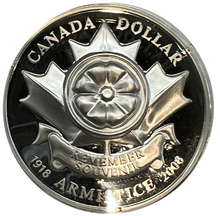 2008 Canada Silver Proof Dollar-Low Mintage Special Edition - The Poppy