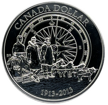 2013 Canada Silver Brillant Uncirculated Dollar-100 th Arctic Expedition