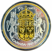 2018 Canada Fifty Cents Fine Silver 2 Ounces, 75th Anniversary of the 1943 Half-Dollar