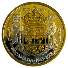 2018 Canada Fifty Cents Fine Silver 2 Ounces, 75th Anniversary of the 1943 Half-Dollar