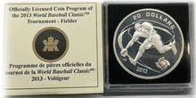 2013 20 Dollars Fine Silver Coin-World Baseball Classic Tournament-Fielder