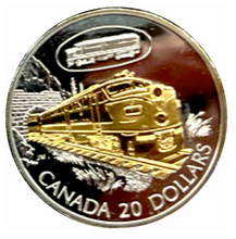 2003 Canada 20 Dollars Transportation on Land, Sterling - C.N.R. FA-1, Diesel Electric Locomotive