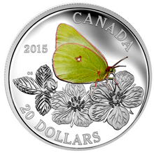 2015 Twenty Dollars Fine Silver, Butterflies of Canada-Giant Sulphur