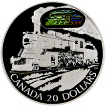 2002 Canada 20 Dollars Transportation on Land, Sterling coin # 9 D-10 Locomotive