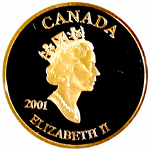 2001 Canada Gold Plated Silver Proof 3-Cent Coin and Stamp