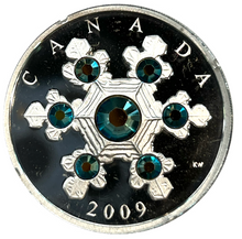 2009 Canada 20 Dollars Fine Silver Coin, Crystal Snowflake Series-Blue