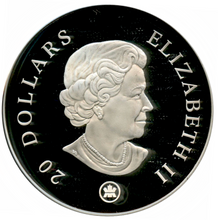 2007 Canada 20 Dollars Fine Silver Coin, Blue Crystal Snowflake Series-Aquamarine