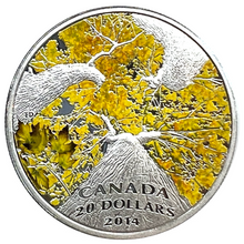 2014 20 Dollars Fine Silver Coin-Canadian Maple Leaf Canopy-Autumn Allure