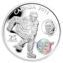 2011 Canada Fine Silver Hologram coin  - 25 Dollars  Wayne Gretzky & Walter Gretzky