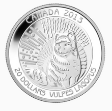 2013 20 Dollars Fine Silver Coin-Untamed Canada-The Artic Fox
