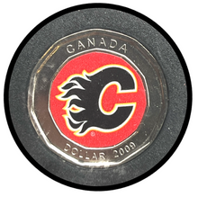2009 Calgary Flames 1$ Mini puck and mini stick set dollar