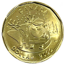 2022 Canada Uncirculated Loonie Dollar from Peace and Joy Set-Santa