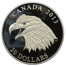 2013 Canada 20 Dollars Fine Silver Coin, The Bald Eagle-Portait of Power