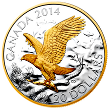 2014 Canada 20 Dollars Fine Silver Coin, Perched Bald Eagle