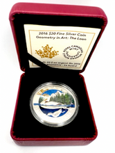 2016 20 Dollars Fine Silver Coin- Geometry in Art Series-The Loon