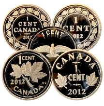 2012 Canada Farewell to Penny One 1 Cent Pure .9999 Silver 5-Coin Set