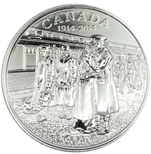 2014 Canada Silver Brillant Uncirculated Dollar-100th Anniversary  of the Declaration of the first World War