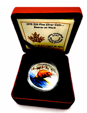 2015 20 Dollars Sterling Silver Coin, Beaver at Work