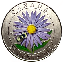 2012 Canada Nickel Specimen - 25 Cents-Aster with Bumble Bee
