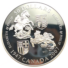 2007-1947 Canada 50 dollars Proof coin-Elizabeth & Philip-60th Wedding Anniversary