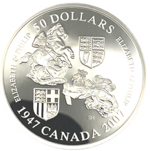 2007-1947 Canada 50 dollars Proof coin-Elizabeth & Philip-60th Wedding Anniversary