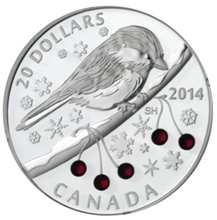 2014 Canada 20 Dollars Fine Silver Coin, Chickadee With Winter Berries