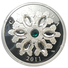 2011 Canada 20 Dollars Fine Silver Coin, Crystal Snowflake Series-Emerald
