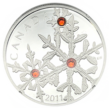 2011 Canada 20 Dollars Fine Silver Coin, Crystal Snowflake Series-Hyacinth