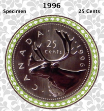 1996 Canada Nickel Quarter Specimen Caribou - 25 Cents