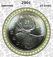2001 Canada Nickel Quarter Specimen Caribou - 25 Cents