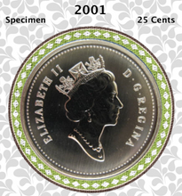 2001 Canada Nickel Quarter Specimen Caribou - 25 Cents