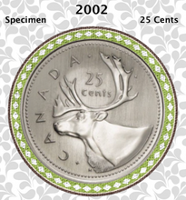 2002-1952 Canada Nickel Quarter Specimen Caribou - 25 Cents